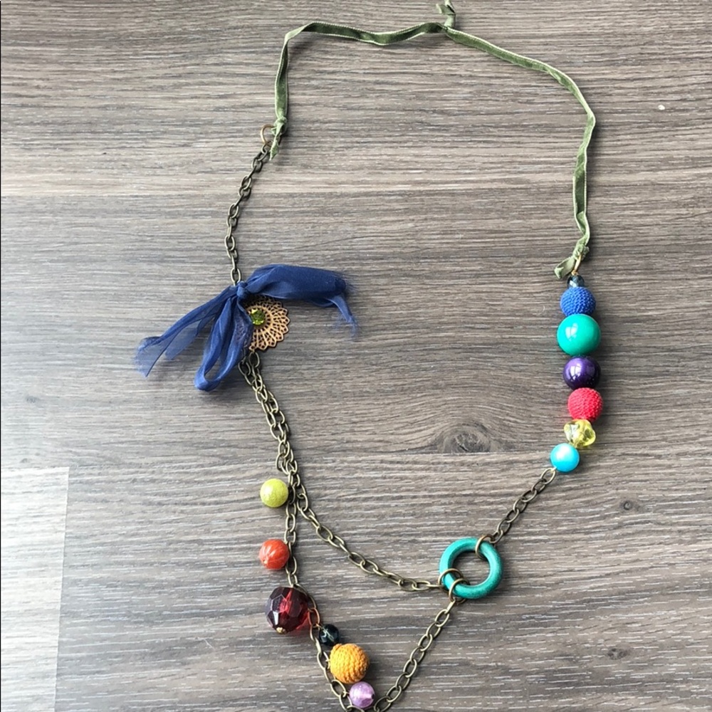 Multi colored statement necklace